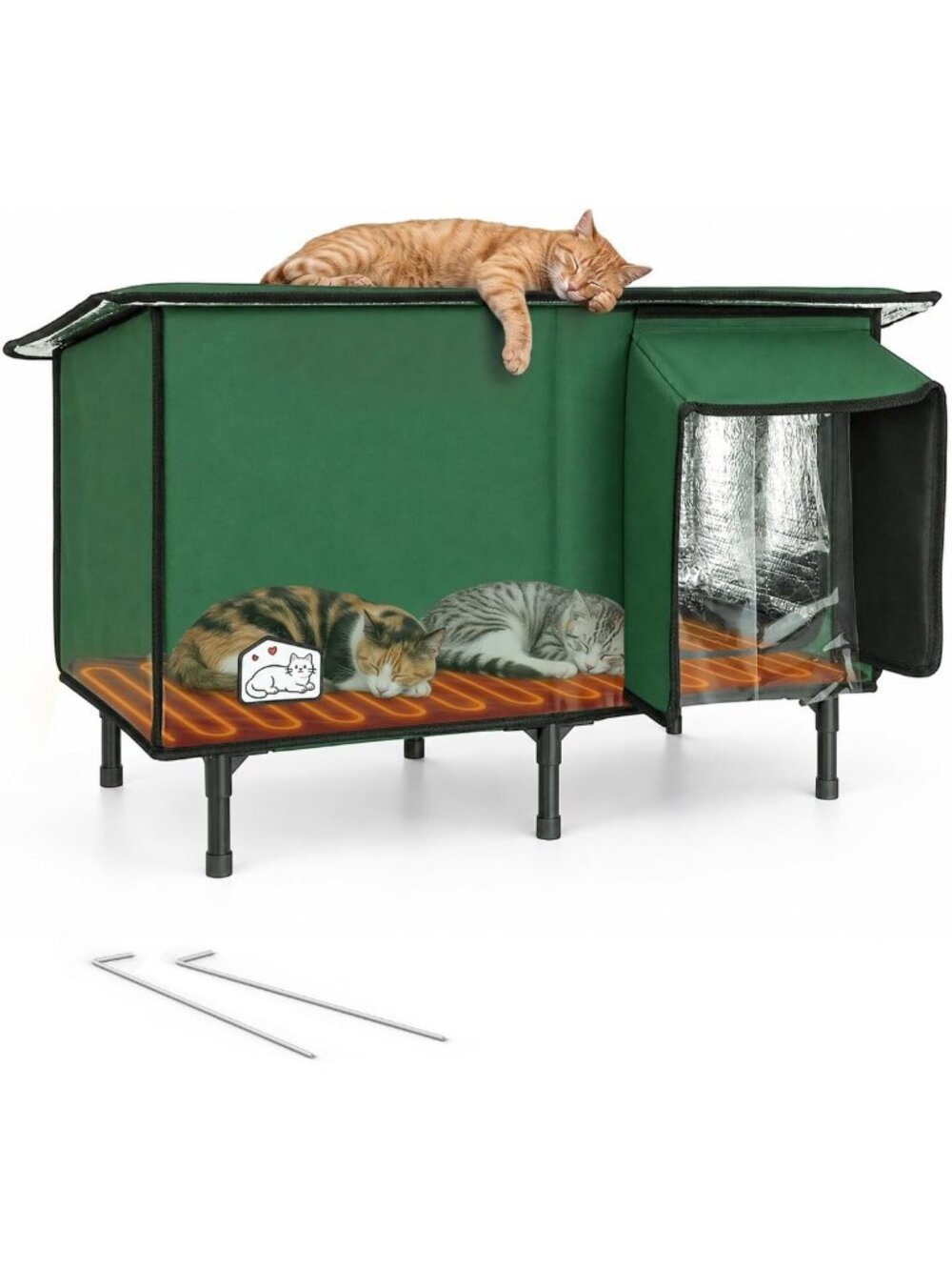Cozy Heated Outdoor Cat House - Waterproof & Insulated Winter Shelter for Cats